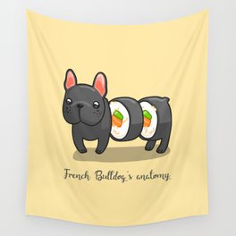 French bulldog maki sushi Wall Tapestry