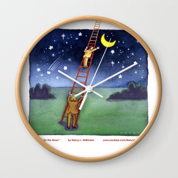 Reaching for the Moon Wall Clock
