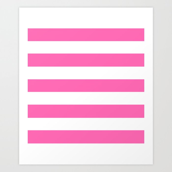 Hot Pink Solid Color White Stripes Pattern Art Print By Hot Pink Solid Color White Stripes Pattern Art Print By Makeitcolorful Society6