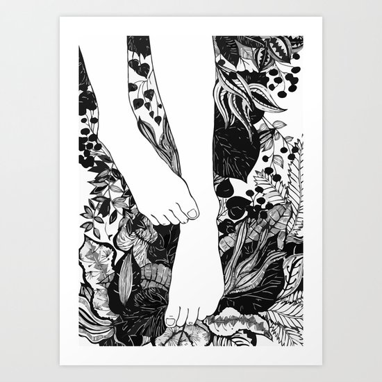 FLOWER FOOTERS Art Print