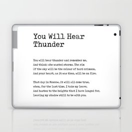 You Will Hear Thunder - Anna Akhmatova Poem - Literature - Typewriter Print Laptop Skin