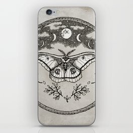 Blackwork Mystical Moth Altar Art iPhone Skin