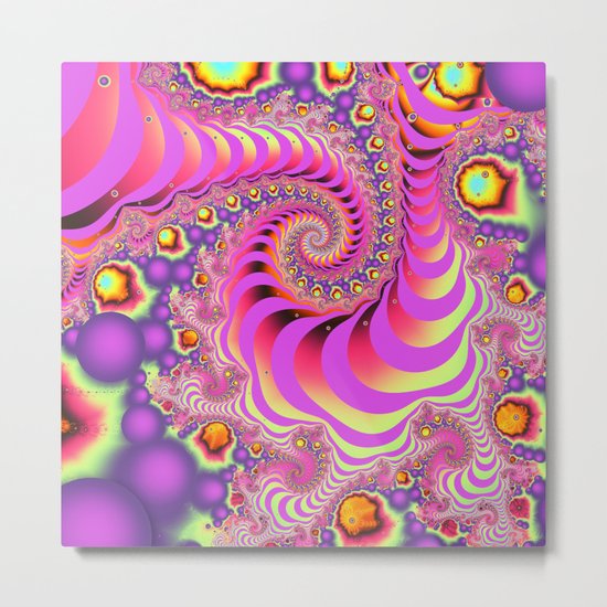 Colourful spiral motion, fractal abstract art Metal Print