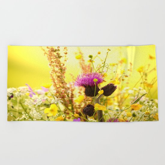 Colorful Wildflowers Beach Towel