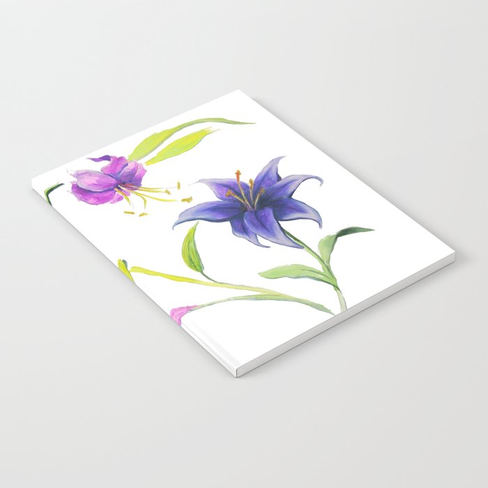 Stargazer Lilies Pink and Violet Notebook