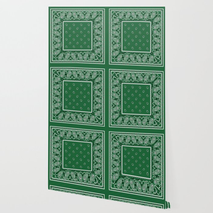 Classic Green Bandana Wallpaper By Bbco Society6