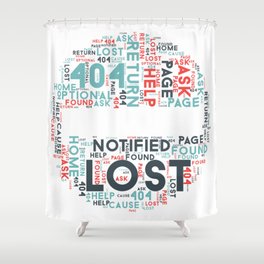 404 Error Page Text In Stop Sign Shower Curtain