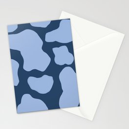 Light Blue on Dark Blue Y2K Cow Spots Stationery Card