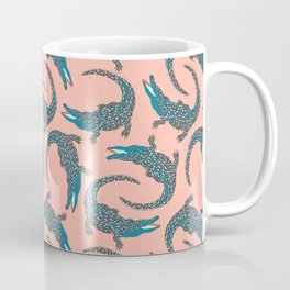 Crocodiles (Pink and Teal Palette) Coffee Mug