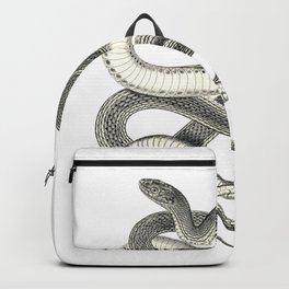 snake vintage style print serpent black and white 1800's Backpack