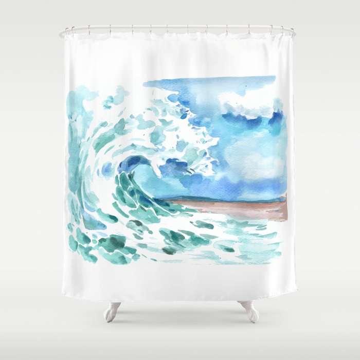 Society6 Colors of the Sea Water - Clear Turquoise Shower Curtain
