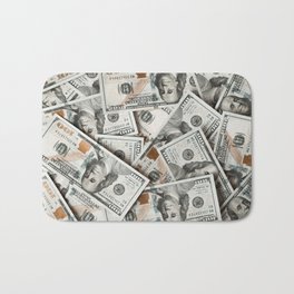 Money background of one hundred dollar bills Bath Mat
