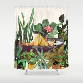 TERRARIUM by Beth Hoeckel Shower Curtain | Digital, Curated, Nature, Foliage, Pop Art, Paper, Photomontage, Illustration, Leaves, Collage 