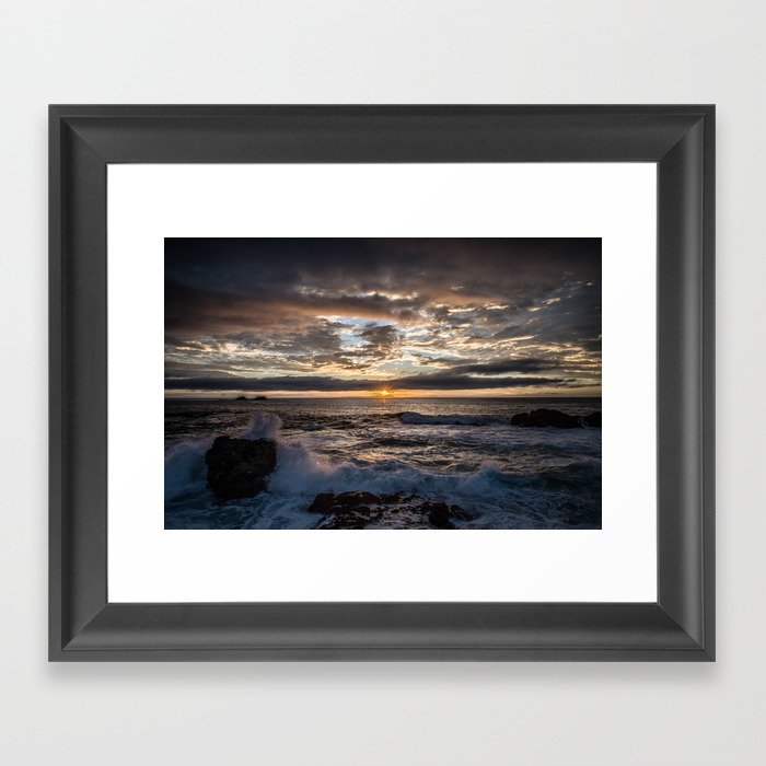 California Coast Sunset Framed Art Print