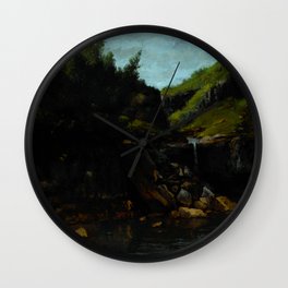 Gustave Courbet "Cascade in a Rocky Landscape" Wall Clock