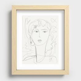 Sketch of a pop girl Recessed Framed Print