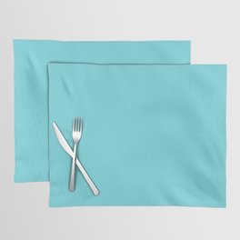 From The Crayon Box Turquoise Blue - Bright Blue Solid Color / Accent Shade / Hue / All One Colour Placemat