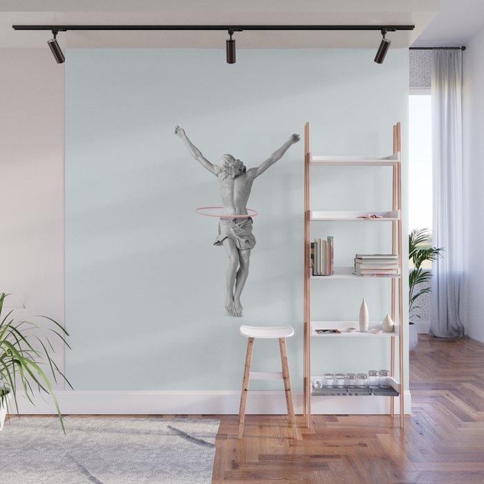 HULA HOOP JESUS Wall Mural by JONAS LOOSE Society6
