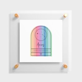 Aries Zodiac | Rainbow Stripe Floating Acrylic Print
