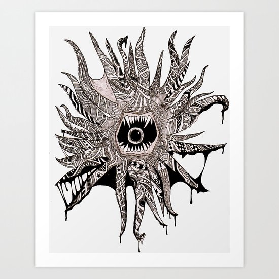 Ink'd Kraken Art Print