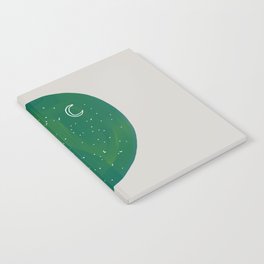 A Universal Moon In A Circular Sky. (Green) Notebook