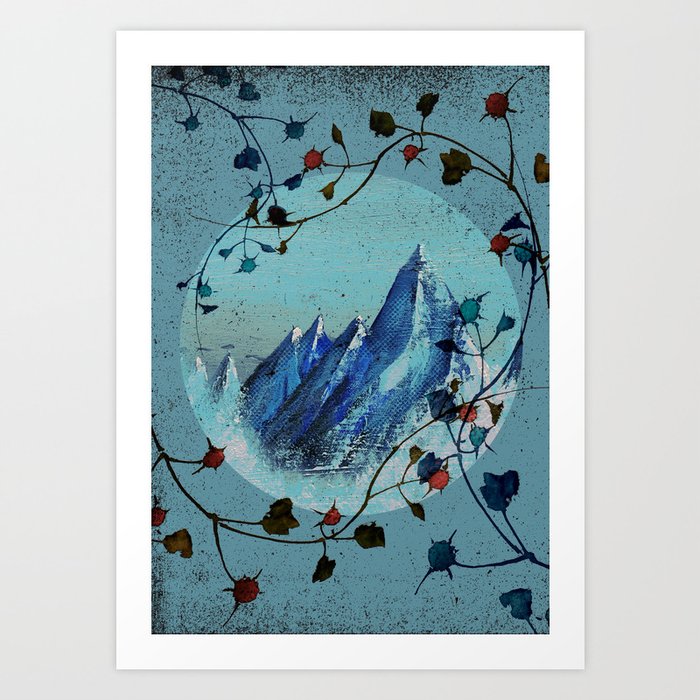 Mountain Landscape 011720 Blue Art Print