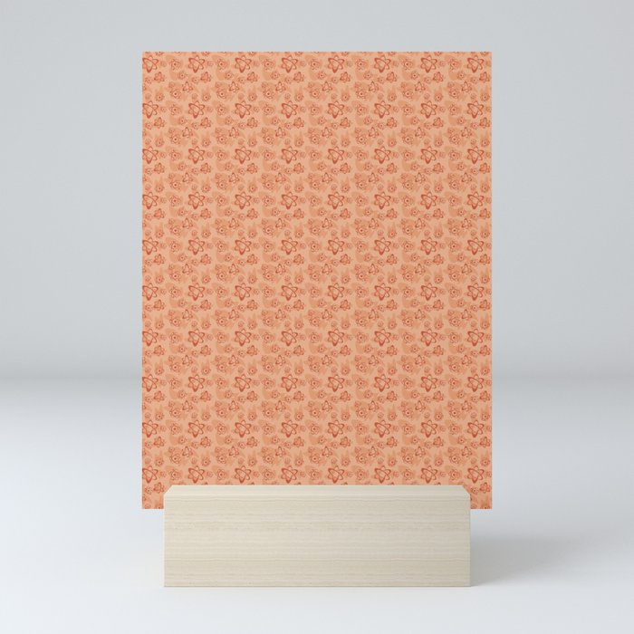 childish pattern-pantone color-solid color-soft orange Mini Art Print