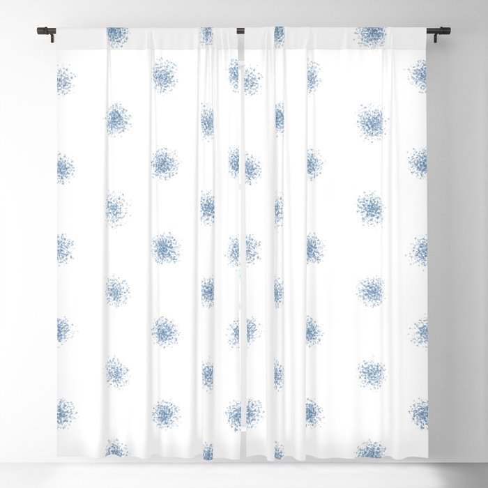 Blue and White Splatter Polka Dot Pattern - Diamond Vogel 2022 Color of the Year Zenith 0647 Blackout Curtain