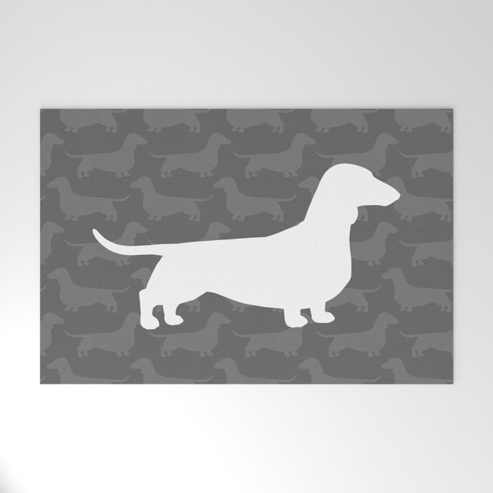 Dachshund Silhouette s Wiener Dog Welcome Mat by Jenn Kay Society6