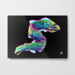 It's Electrifying Metal Print | Underthesea, Bright, Painting, Digital, Illustration, Hypercolor, Comic, Monster, Neon, Electriceel 