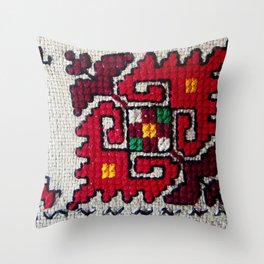 traditional bulgarian embrodeiry Throw Pillow