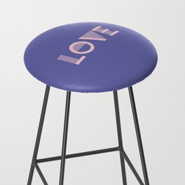 LOVE Veri Peri blue solid color minimalist  modern abstract illustration  Bar Stool