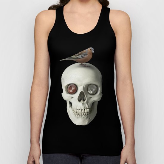 Skull & bird, watercolor Unisex Tank Top