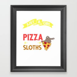 Sloth Eating Pizza Delivery Pizzeria Italian Framed Art Print