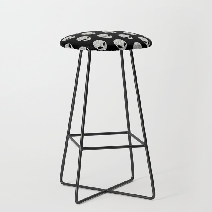 Glitter Grey Aliens Bar Stool