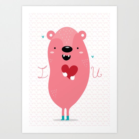 I heart u Art Print