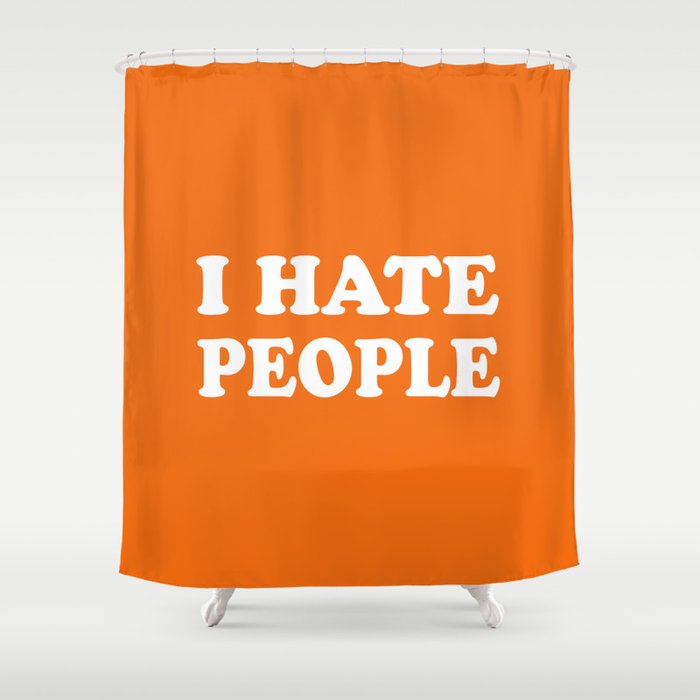 I People Orange And White Shower Curtain By Kalilainephotography