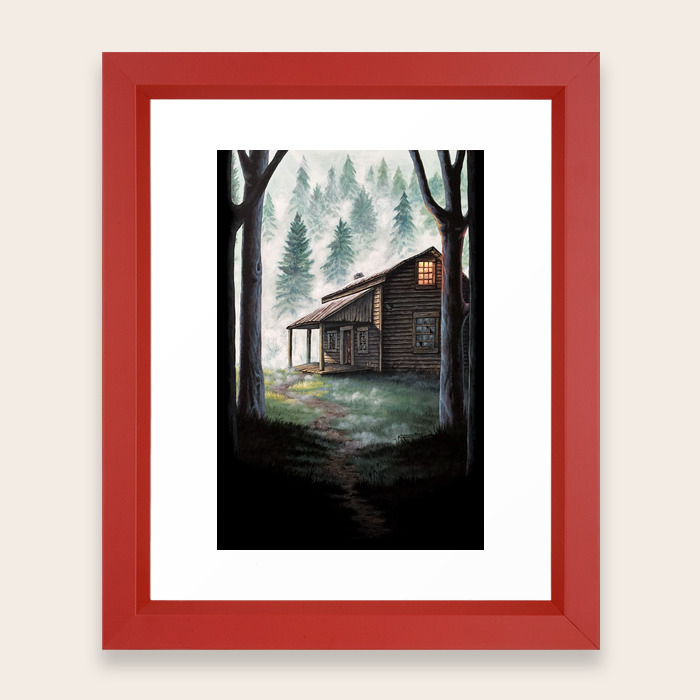 Cabin In The Pines Framed Art Print By Wailingwizard Society6