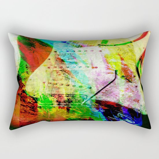 Abstract Electric Guitar Rectangular Pillow