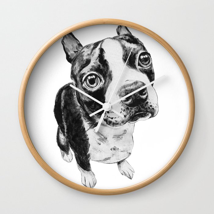 Ollie the Boston Terrier Wall Clock