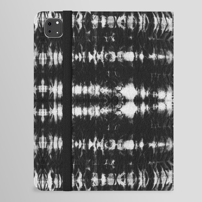 Shibori arashi tie dye spots black and white iPad Folio Case