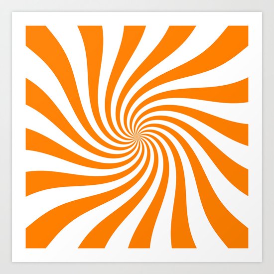 Swirl (Orange/White) Art Print