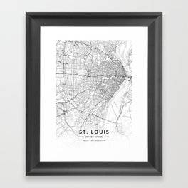 St. Louis, United States - Light Map Framed Art Print