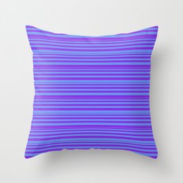 [ Thumbnail: Purple and Cornflower Blue Colored Lines/Stripes Pattern Throw Pillow ]