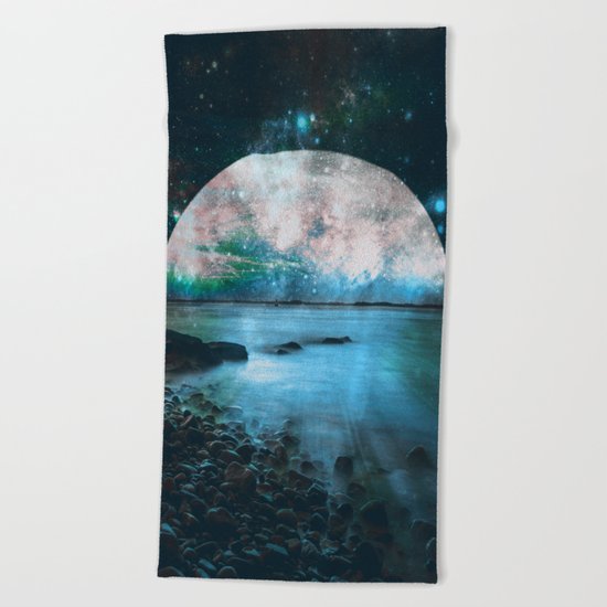Mystic Lake Blue Green Beach Towel