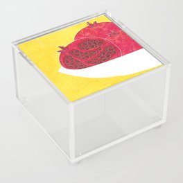Pomegranates on Yellow Acrylic Box