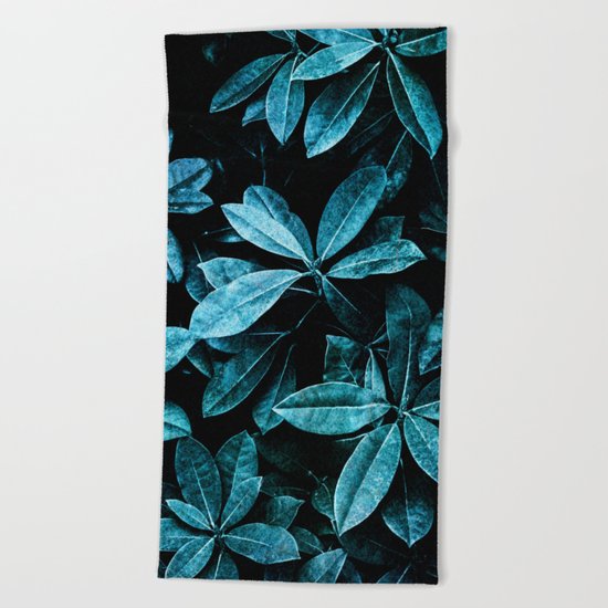 TEAL LEAVES Beach Towel