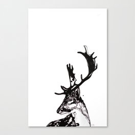 Deer Spirit Guide bw Canvas Print