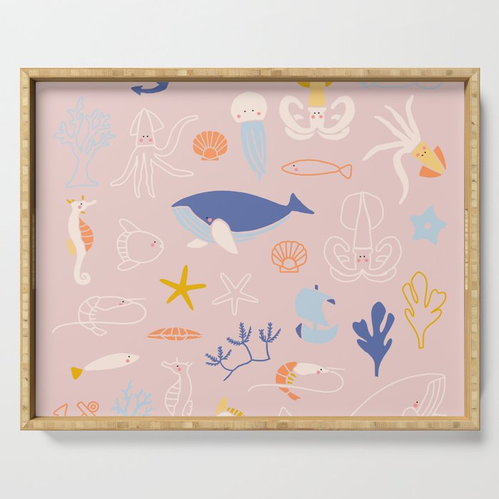 Sea Creatures Serving Tray