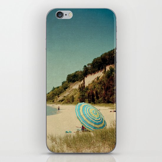 Blue Beach Umbrella iPhone & iPod Skin